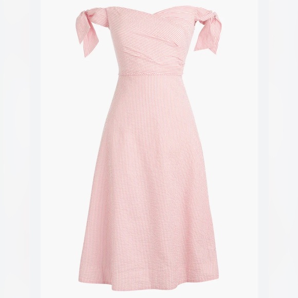 J. Crew Dresses & Skirts - J.Crew Party Striped Off Shoulder Boned Dress